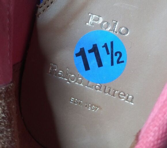 Polo Ralph Lauren USA Merton Boat Shoes Hombre Blue Red Tie dye Canvas Mens 11.5 main image 4